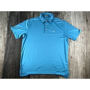 Peter Millar Summer Comfort Polo Light Blue Shirt Large DCC